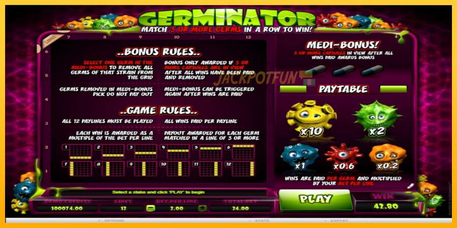 একটি স্লট মেশিন সঙ্গে বাস্তব টাকা Germinator, ছবি 2