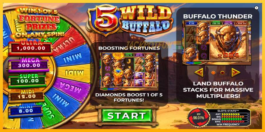 একটি স্লট মেশিন সঙ্গে বাস্তব টাকা 5 Wild Buffalo, ছবি 1