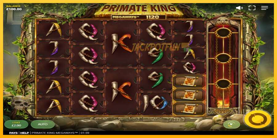 একটি স্লট মেশিন সঙ্গে বাস্তব টাকা Primate King Megaways, ছবি 2