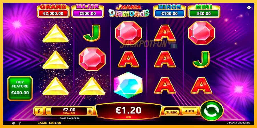 একটি স্লট মেশিন সঙ্গে বাস্তব টাকা J Mania Diamonds, ছবি 5