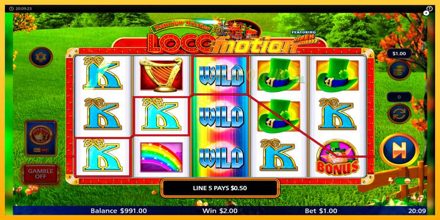 একটি স্লট মেশিন সঙ্গে বাস্তব টাকা Rainbow Riches Locomotion, ছবি 3